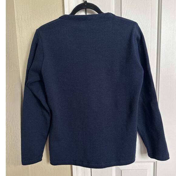 Stephen's Knitting Co. Anchor Knit Sweater Top Nautical Navy‎ Blue - Picture 2 of 6